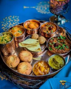 Jaipur famous food Rajasthani thali image